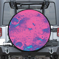 Pink And Blue Acid Melt Print Leather Spare Tire Cover