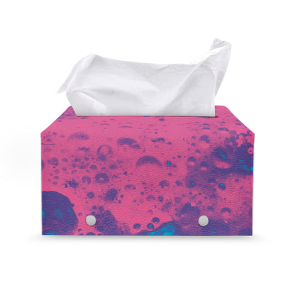 Pink And Blue Acid Melt Print Leather Tissue Box Cover