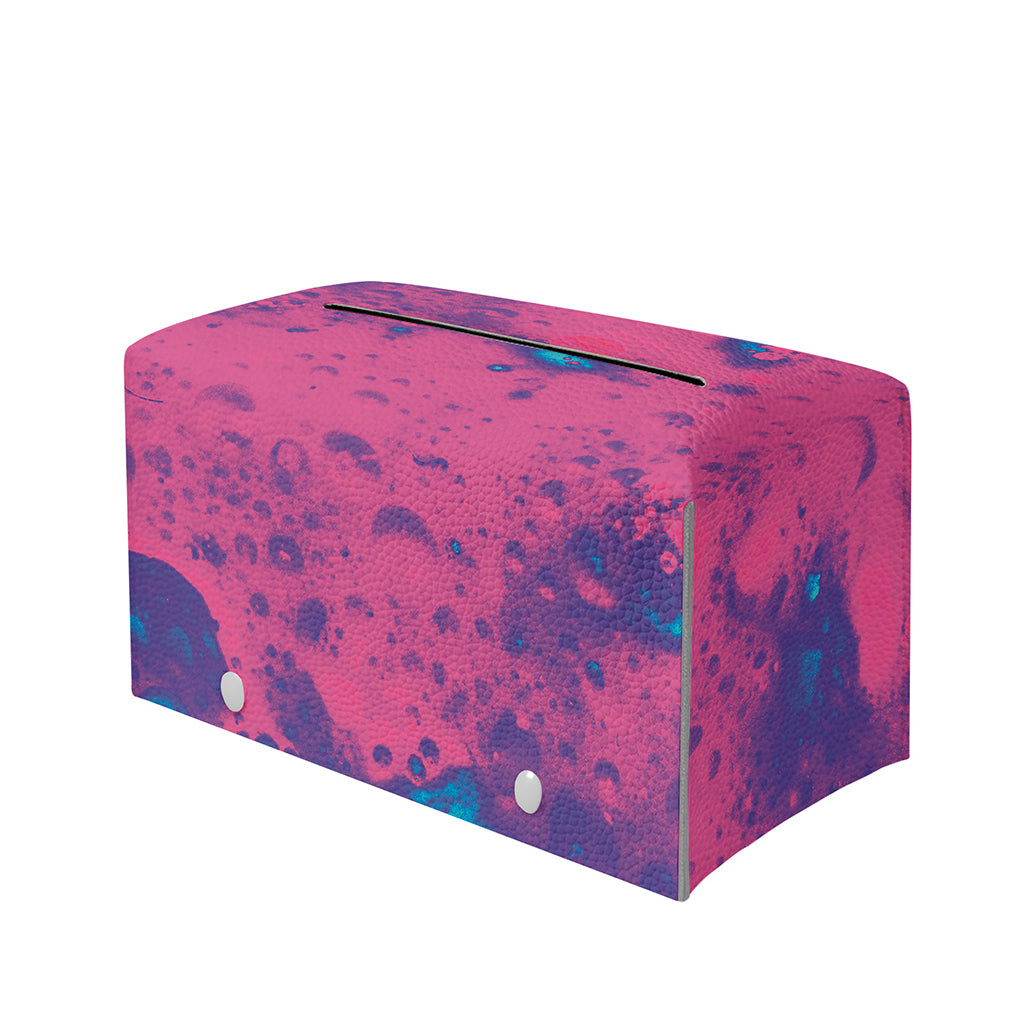 Pink And Blue Acid Melt Print Leather Tissue Box Cover