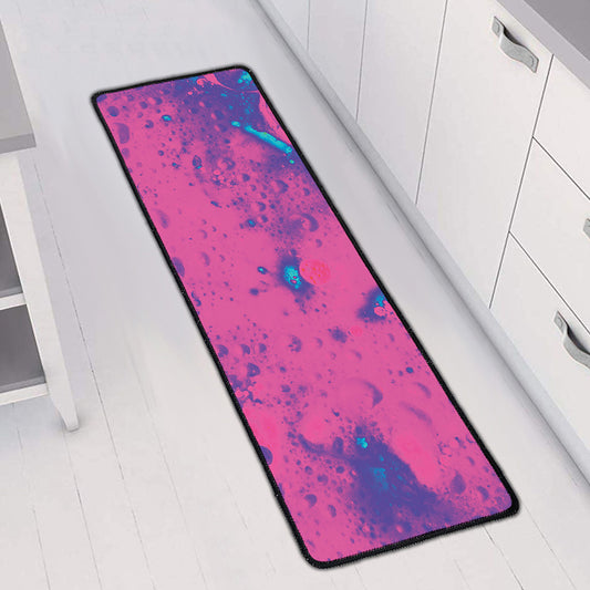 Pink And Blue Acid Melt Print Long Kitchen Mat