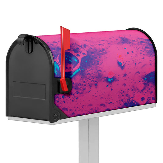 Pink And Blue Acid Melt Print Mailbox Cover
