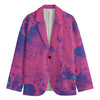 Pink And Blue Acid Melt Print Men's Blazer