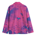 Pink And Blue Acid Melt Print Men's Blazer