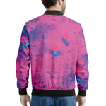 Pink And Blue Acid Melt Print Men's Bomber Jacket