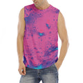 Pink And Blue Acid Melt Print Men's Fitness Tank Top