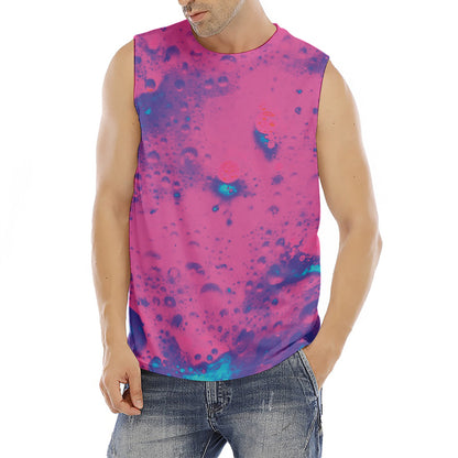 Pink And Blue Acid Melt Print Men's Fitness Tank Top