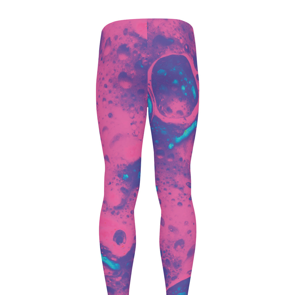 Pink And Blue Acid Melt Print Men's leggings