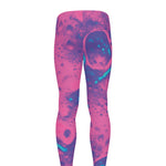 Pink And Blue Acid Melt Print Men's leggings