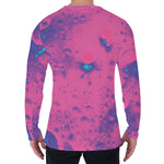 Pink And Blue Acid Melt Print Men's Long Sleeve T-Shirt