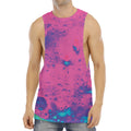 Pink And Blue Acid Melt Print Men's Muscle Tank Top