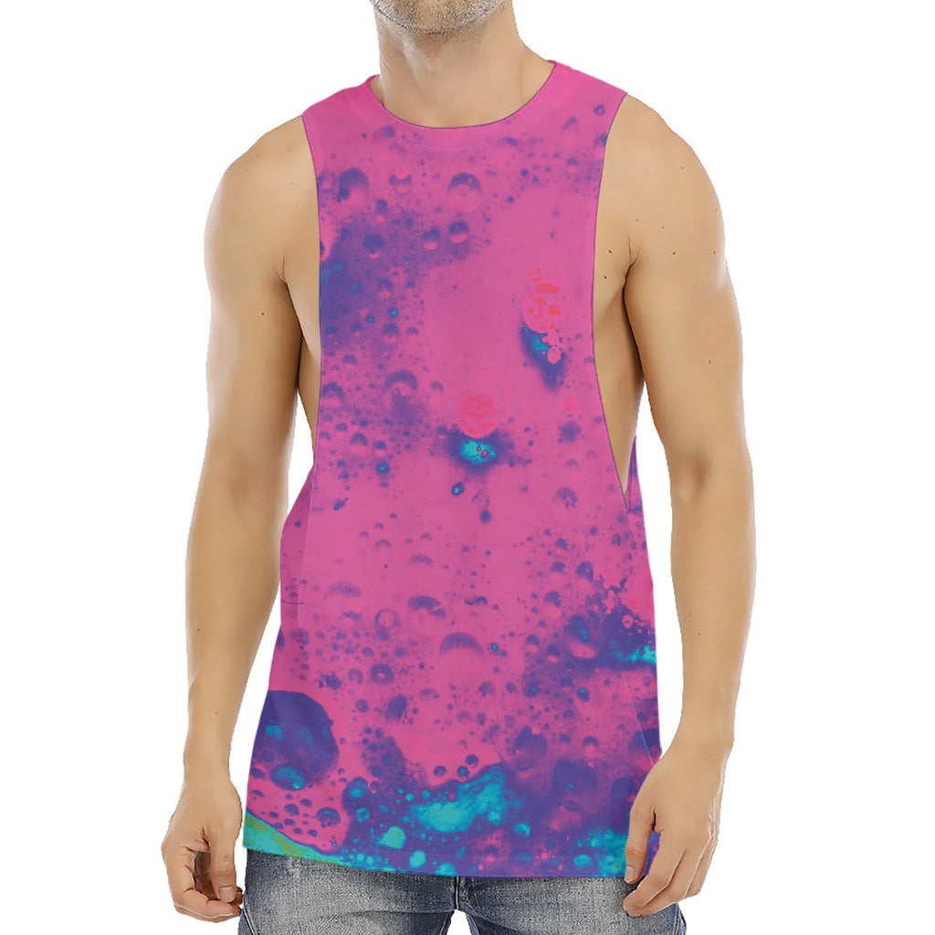 Pink And Blue Acid Melt Print Men's Muscle Tank Top