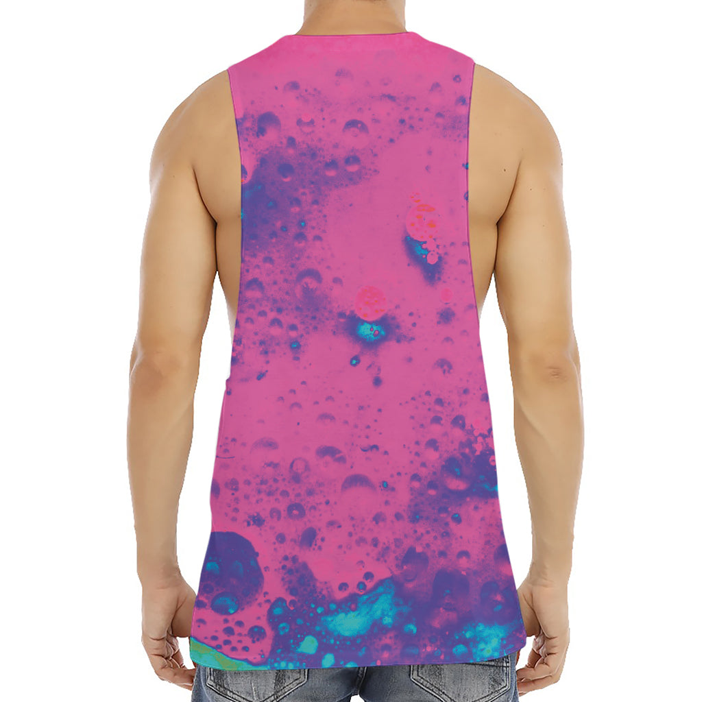 Pink And Blue Acid Melt Print Men's Muscle Tank Top