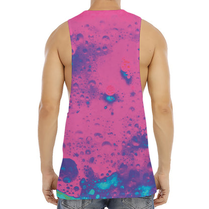 Pink And Blue Acid Melt Print Men's Muscle Tank Top