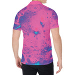 Pink And Blue Acid Melt Print Men's Shirt