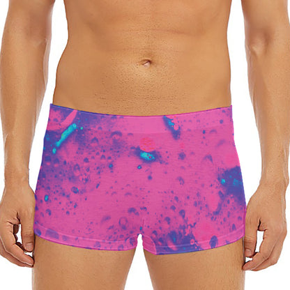 Pink And Blue Acid Melt Print Men's Short Boxer Briefs
