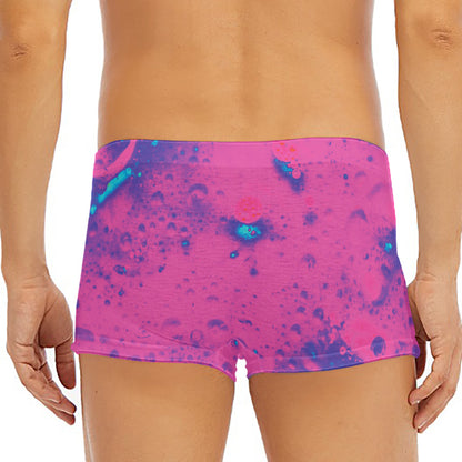 Pink And Blue Acid Melt Print Men's Short Boxer Briefs