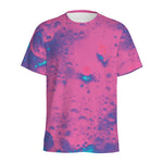 Pink And Blue Acid Melt Print Men's Sports T-Shirt