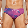 Pink And Blue Acid Melt Print Men's Swim Briefs