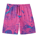 Pink And Blue Acid Melt Print Men's Swim Trunks