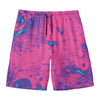 Pink And Blue Acid Melt Print Men's Swim Trunks