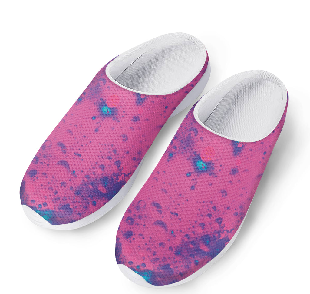 Pink And Blue Acid Melt Print Mesh Casual Shoes