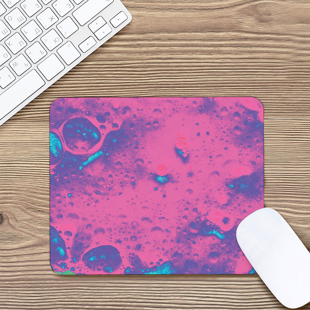 Pink And Blue Acid Melt Print Mouse Pad