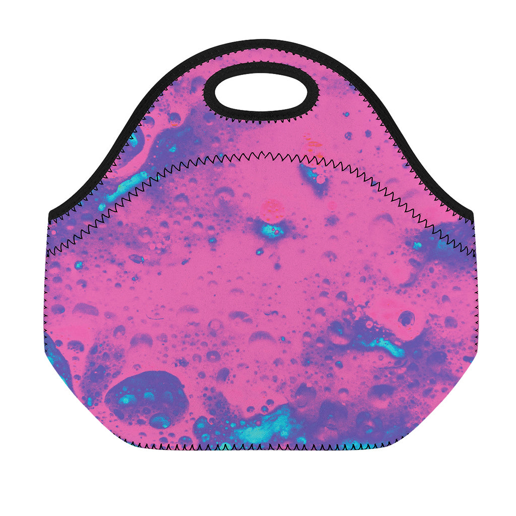 Pink And Blue Acid Melt Print Neoprene Lunch Bag