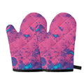 Pink And Blue Acid Melt Print Oven Mitts