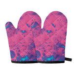 Pink And Blue Acid Melt Print Oven Mitts