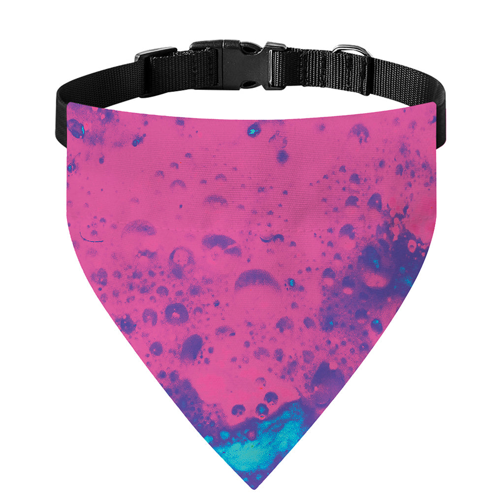 Pink And Blue Acid Melt Print Over The Collar Dog Bandana