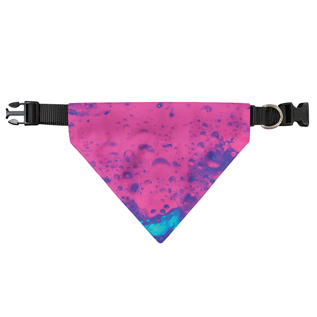 Pink And Blue Acid Melt Print Over The Collar Dog Bandana