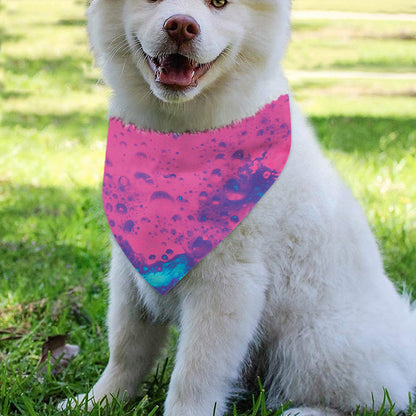 Pink And Blue Acid Melt Print Over The Collar Dog Bandana