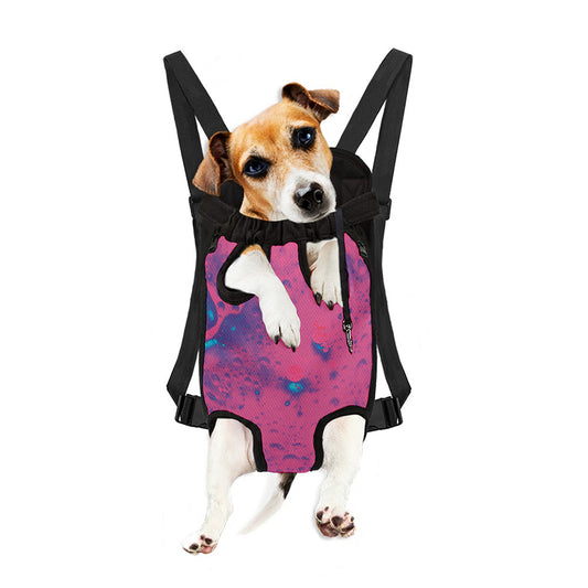 Pink And Blue Acid Melt Print Pet Carrier Backpack