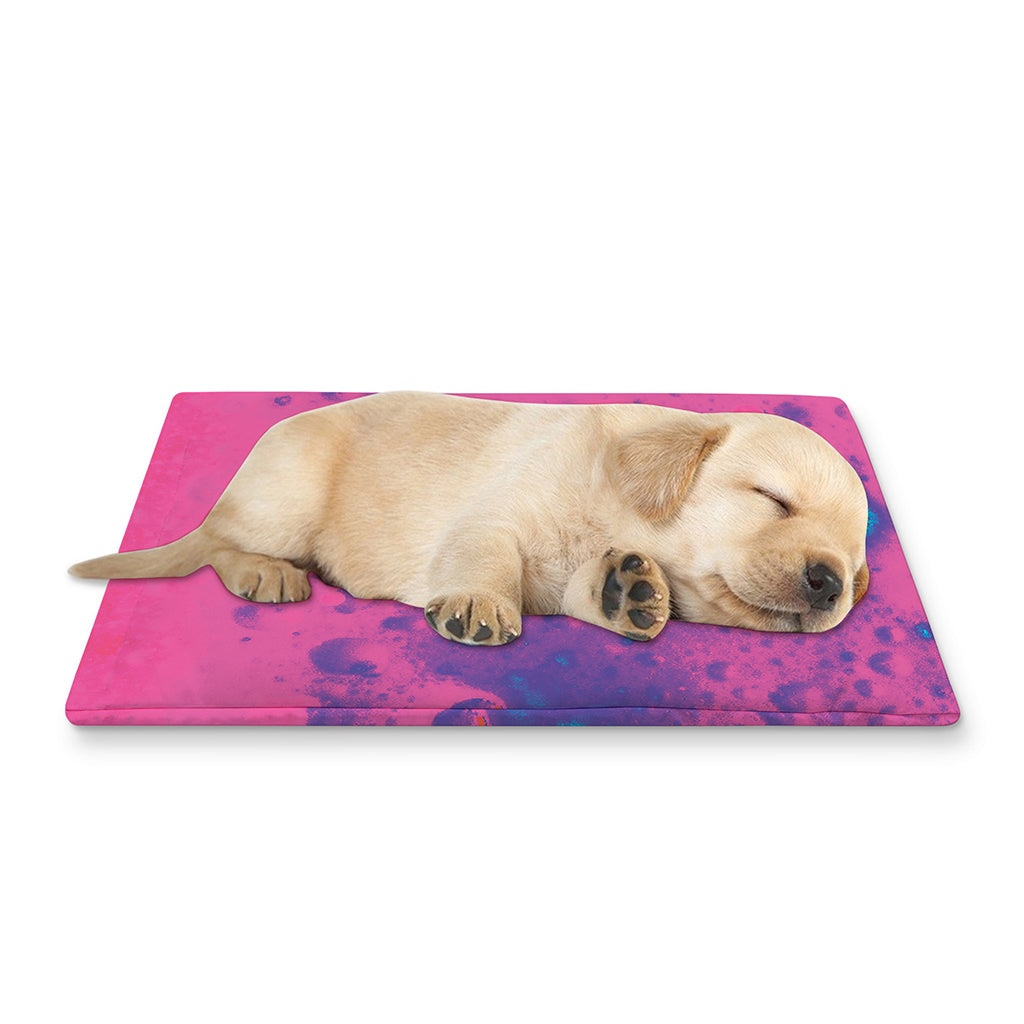 Pink And Blue Acid Melt Print Pet Cooling Mat Cover
