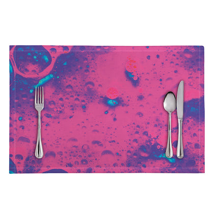 Pink And Blue Acid Melt Print Placemat