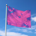 Pink And Blue Acid Melt Print Polyester Flag