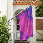 Pink And Blue Acid Melt Print Polyester Flag