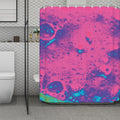 Pink And Blue Acid Melt Print Polyester Shower Curtain