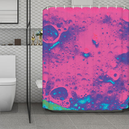 Pink And Blue Acid Melt Print Polyester Shower Curtain
