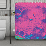 Pink And Blue Acid Melt Print Polyester Shower Curtain