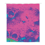 Pink And Blue Acid Melt Print Polyester Shower Curtain