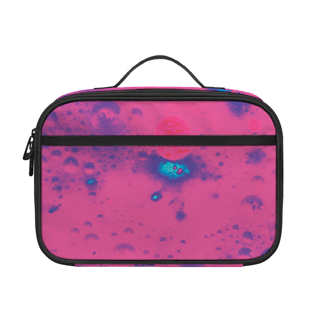 Pink And Blue Acid Melt Print Portable Lunch Bag