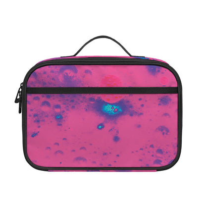 Pink And Blue Acid Melt Print Portable Lunch Bag