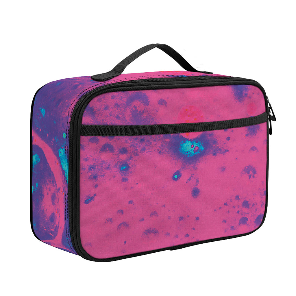 Pink And Blue Acid Melt Print Portable Lunch Bag