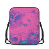 Pink And Blue Acid Melt Print Rectangular Crossbody Bag