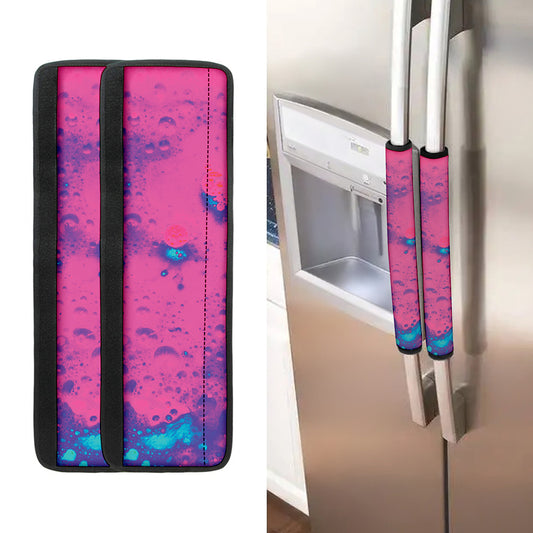 Pink And Blue Acid Melt Print Refrigerator Handle Covers