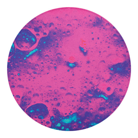 Pink And Blue Acid Melt Print Round Blanket