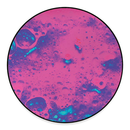 Pink And Blue Acid Melt Print Round Floor Mat