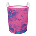 Pink And Blue Acid Melt Print Round Laundry Basket