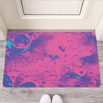 Pink And Blue Acid Melt Print Rubber Doormat